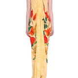 Verandah Hand Beaded Tulip Twisted Maxi - Vermillion