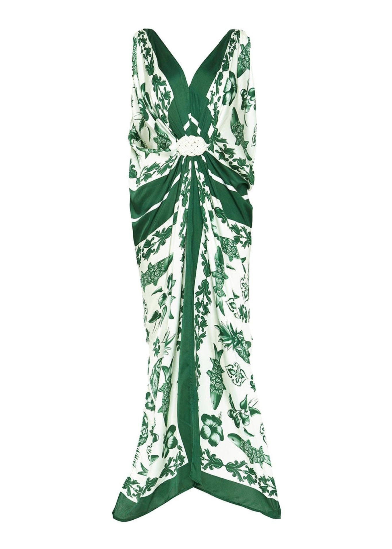 Verandah Hand Draped Gown - Vermillion