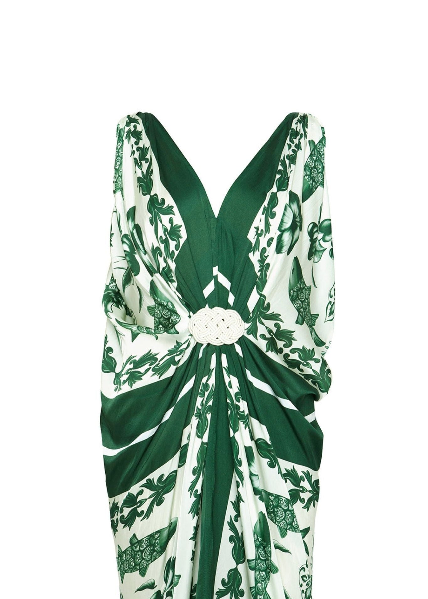 Verandah Hand Draped Gown - Vermillion