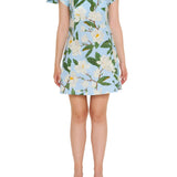 Verandah Petal Sleeve Mini Dress - Vermillion