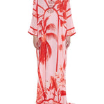Verandah Studded Batwing Kaftan - Vermillion