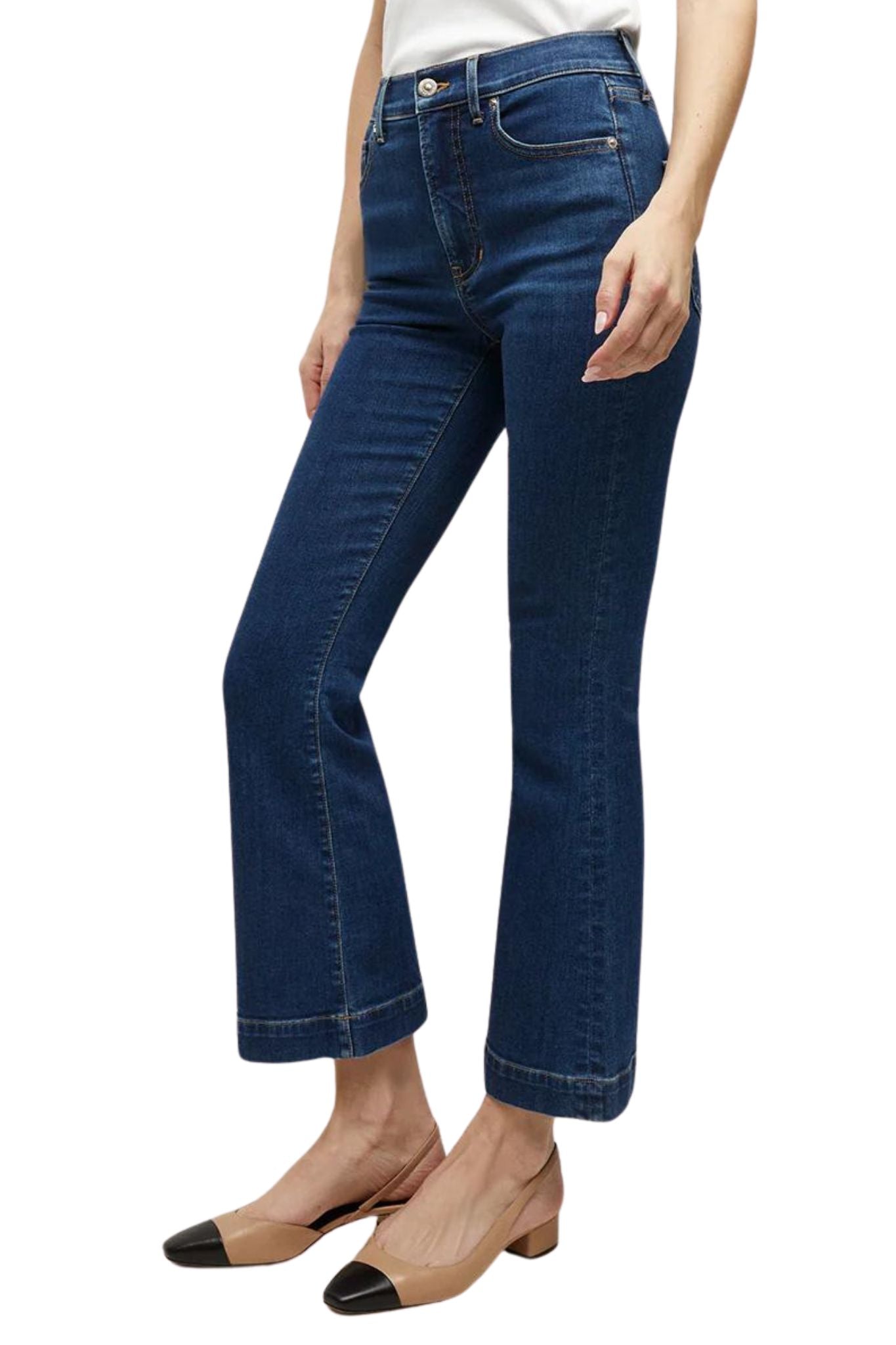 Veronica Beard Carson Ankle Flare Jean - Vermillion