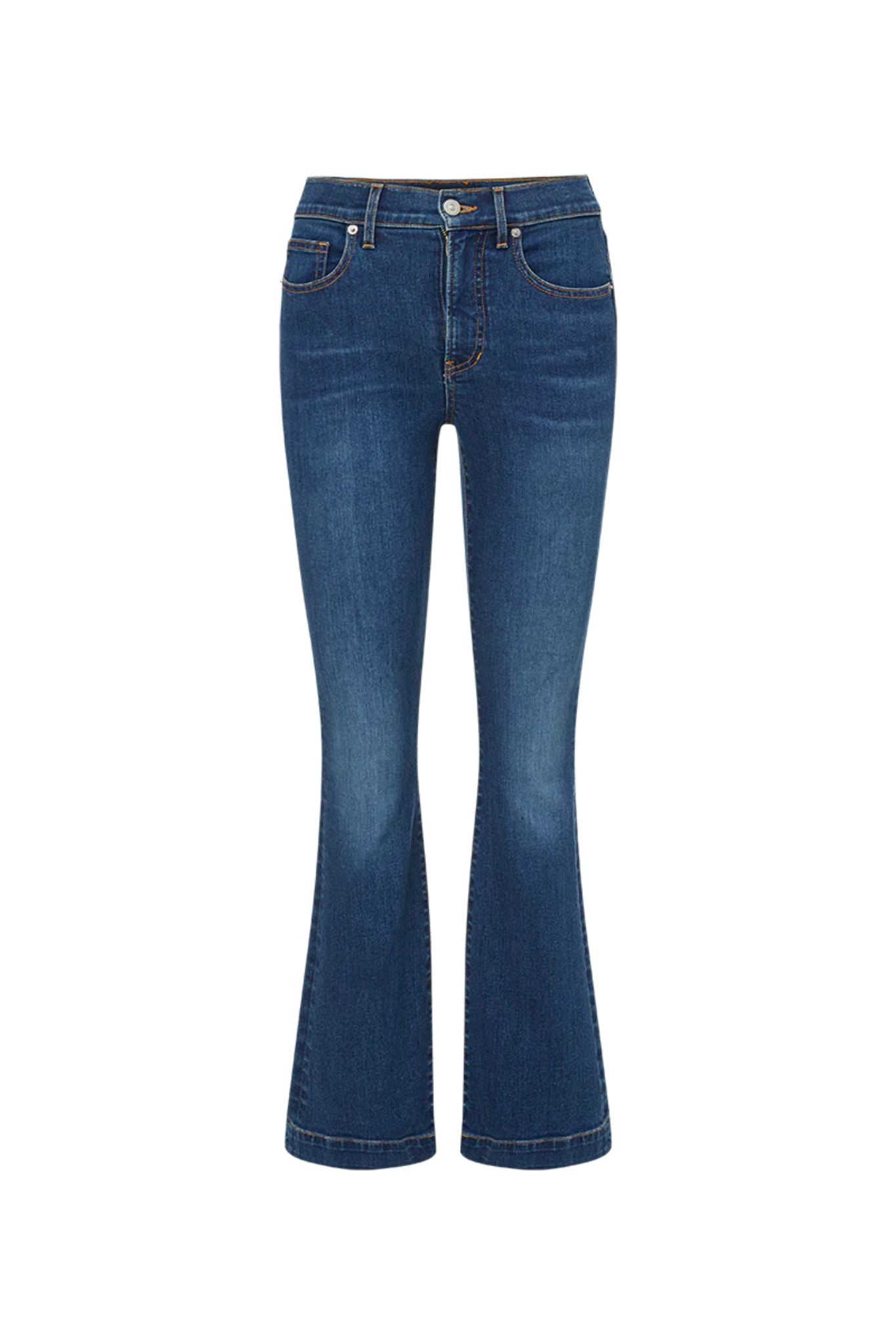 Veronica Beard Carson Ankle Flare Jean - Vermillion