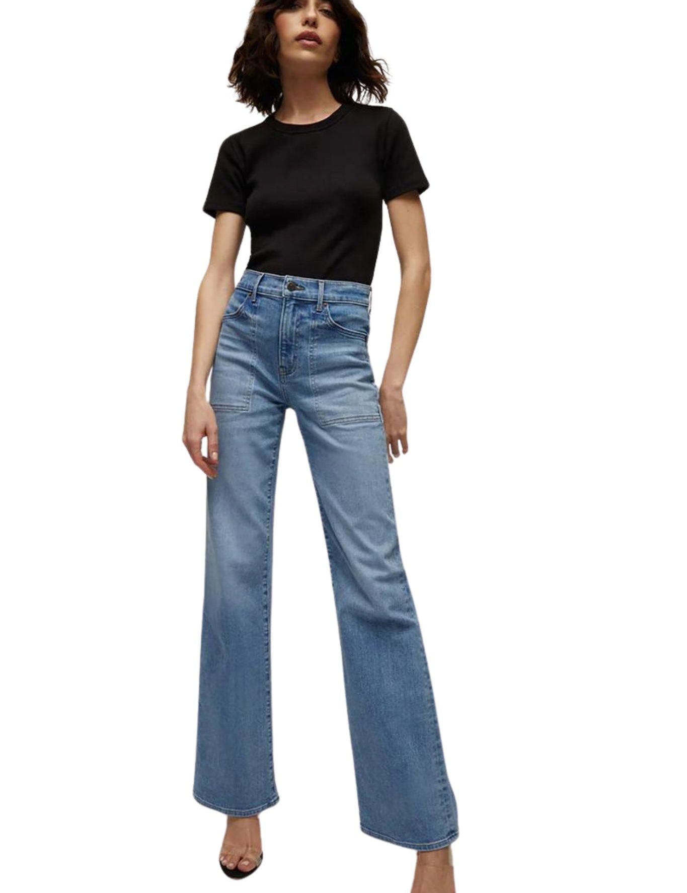 Veronica Beard Crosbie Wide Leg Jeans - Vermillion