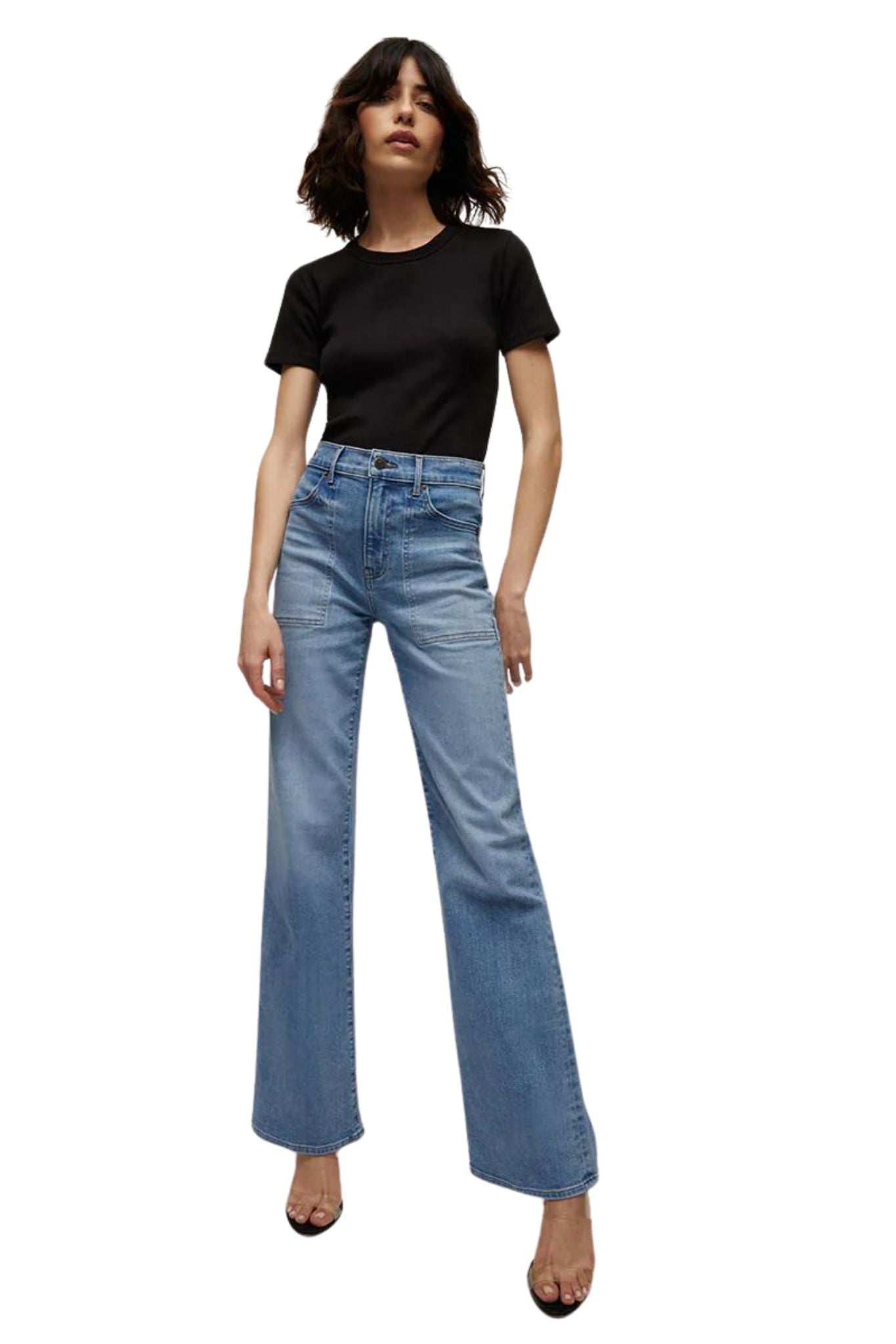 Veronica Beard Crosbie Wide Leg Jeans - Vermillion