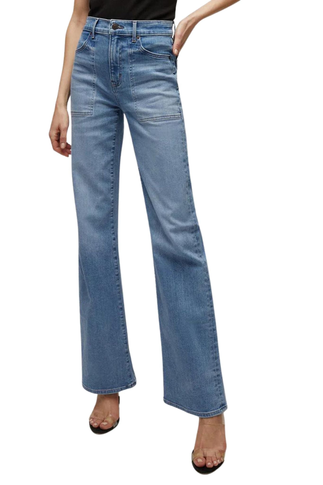 Veronica Beard Crosbie Wide Leg Jeans - Vermillion