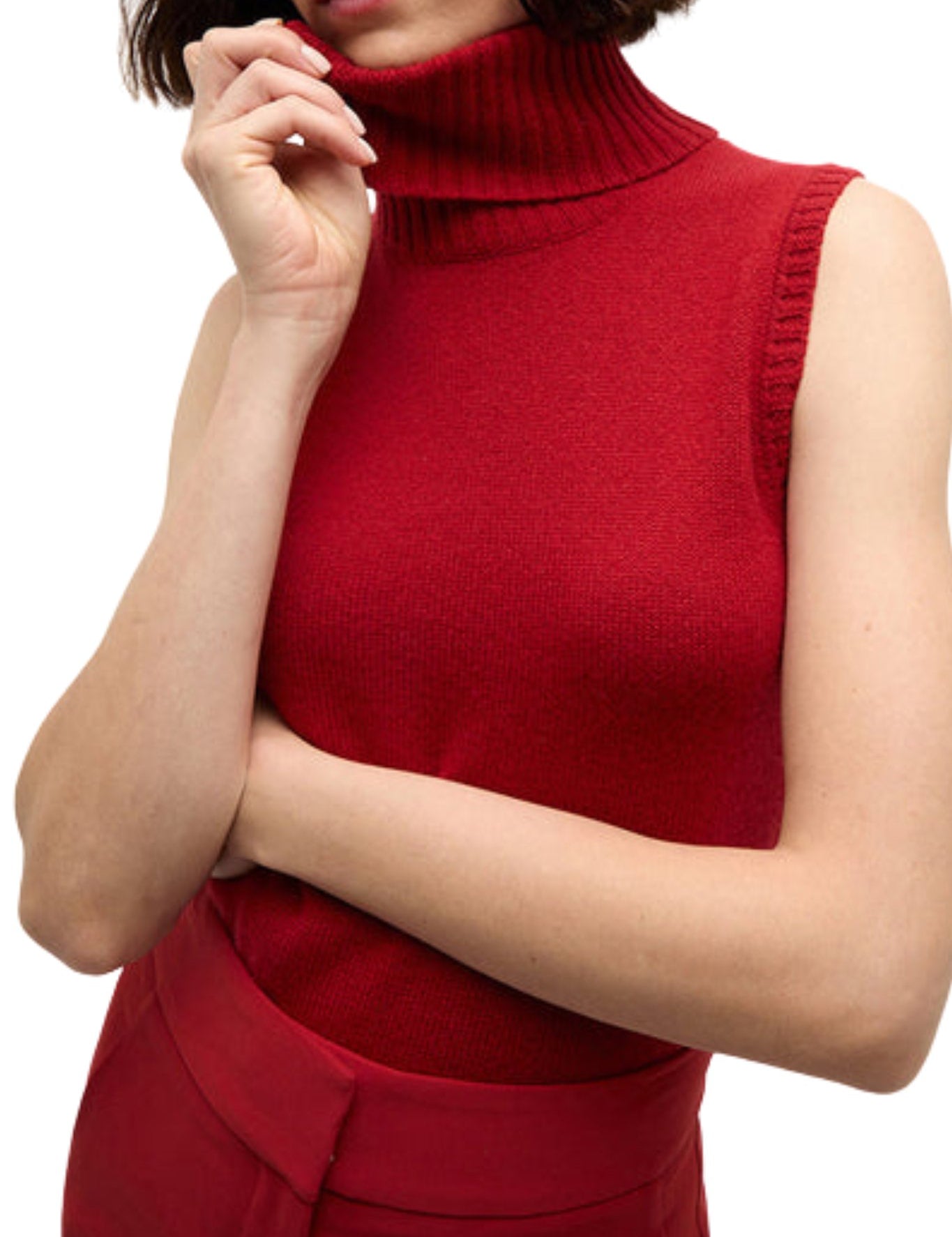 Veronica Beard Mazzy Cashmere Shell - Vermillion