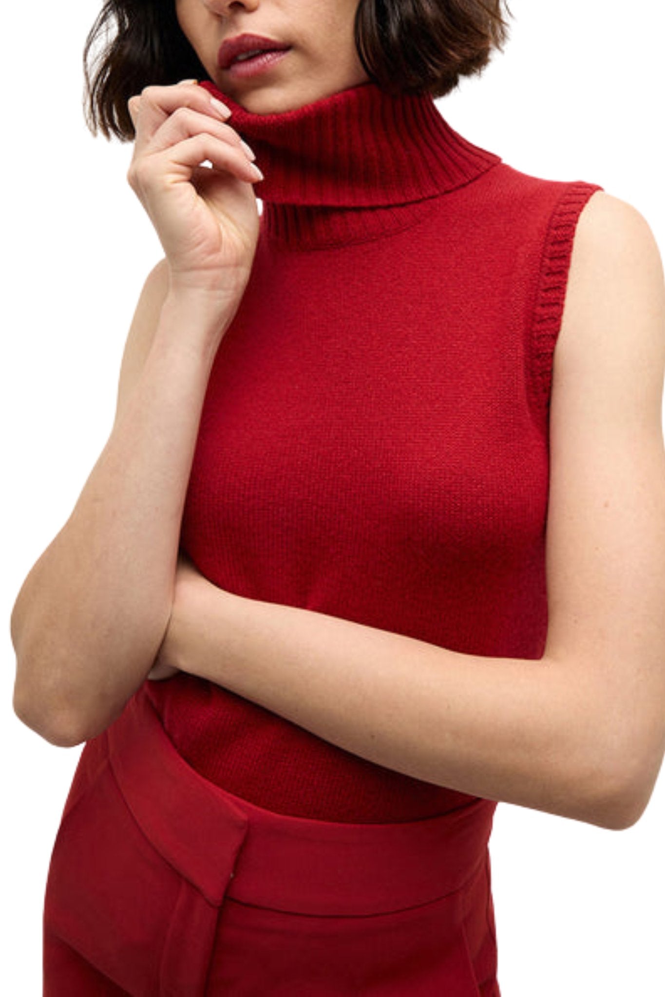 Veronica Beard Mazzy Cashmere Shell - Vermillion