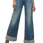 Veronica Beard Taylor High Rise Wide Leg Jean - Vermillion