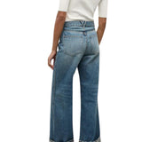 Veronica Beard Taylor High Rise Wide Leg Jean - Vermillion