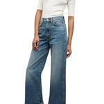 Veronica Beard Taylor High Rise Wide Leg Jean - Vermillion