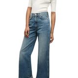 Veronica Beard Taylor High Rise Wide Leg Jean - Vermillion