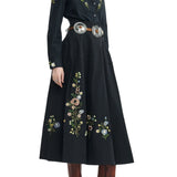 Lela Rose Floral Thread Embroidered Cotton Shirt