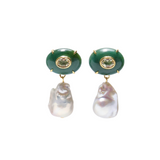 Lizzie Fortunato Plaza Pearl Earrings in Jade