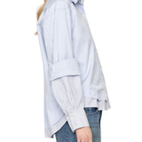 Sea Zayna Double Layer Button Down