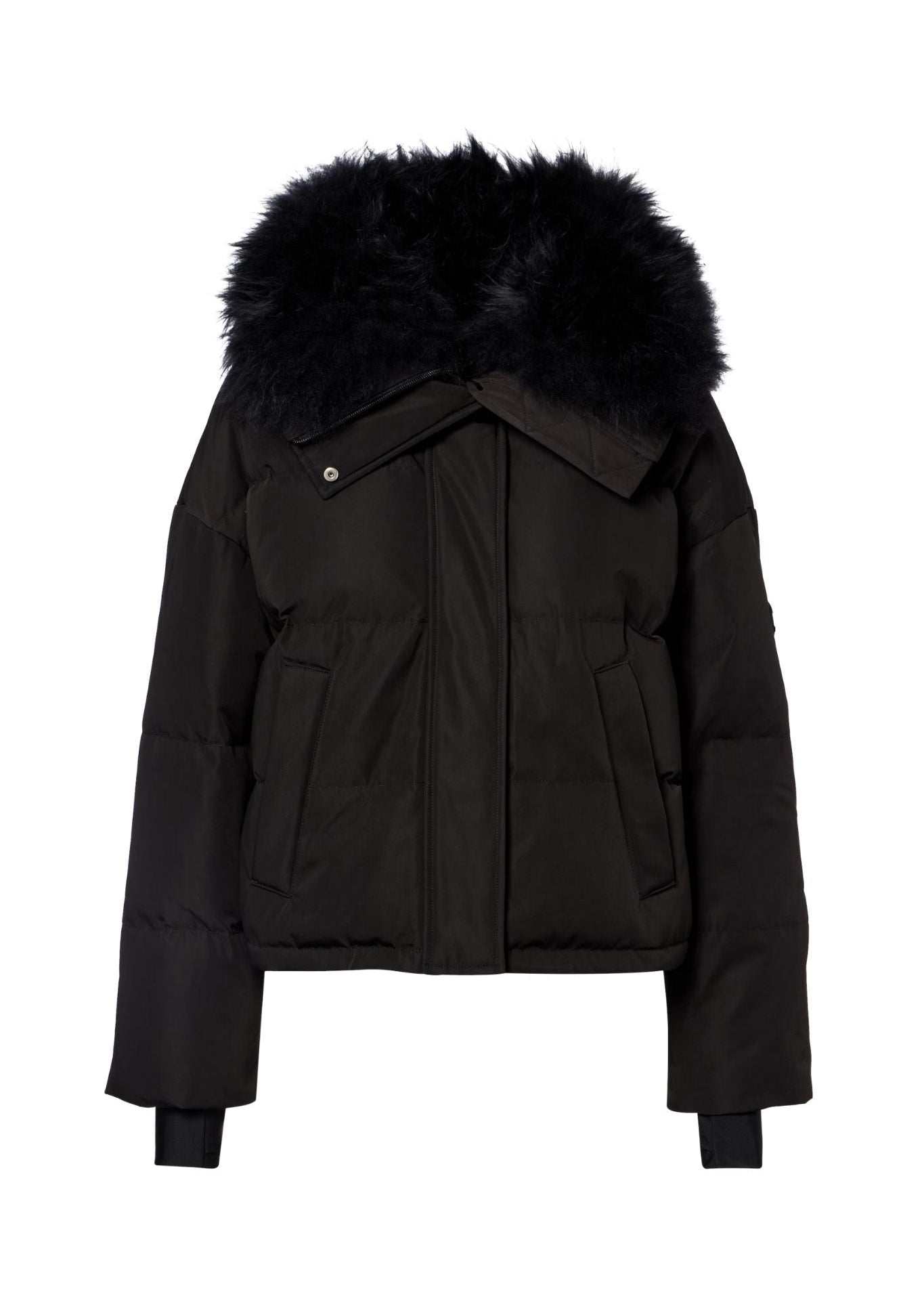 Yves Salomon Doudoune Short Down Jacket with Fox Trim - Vermillion