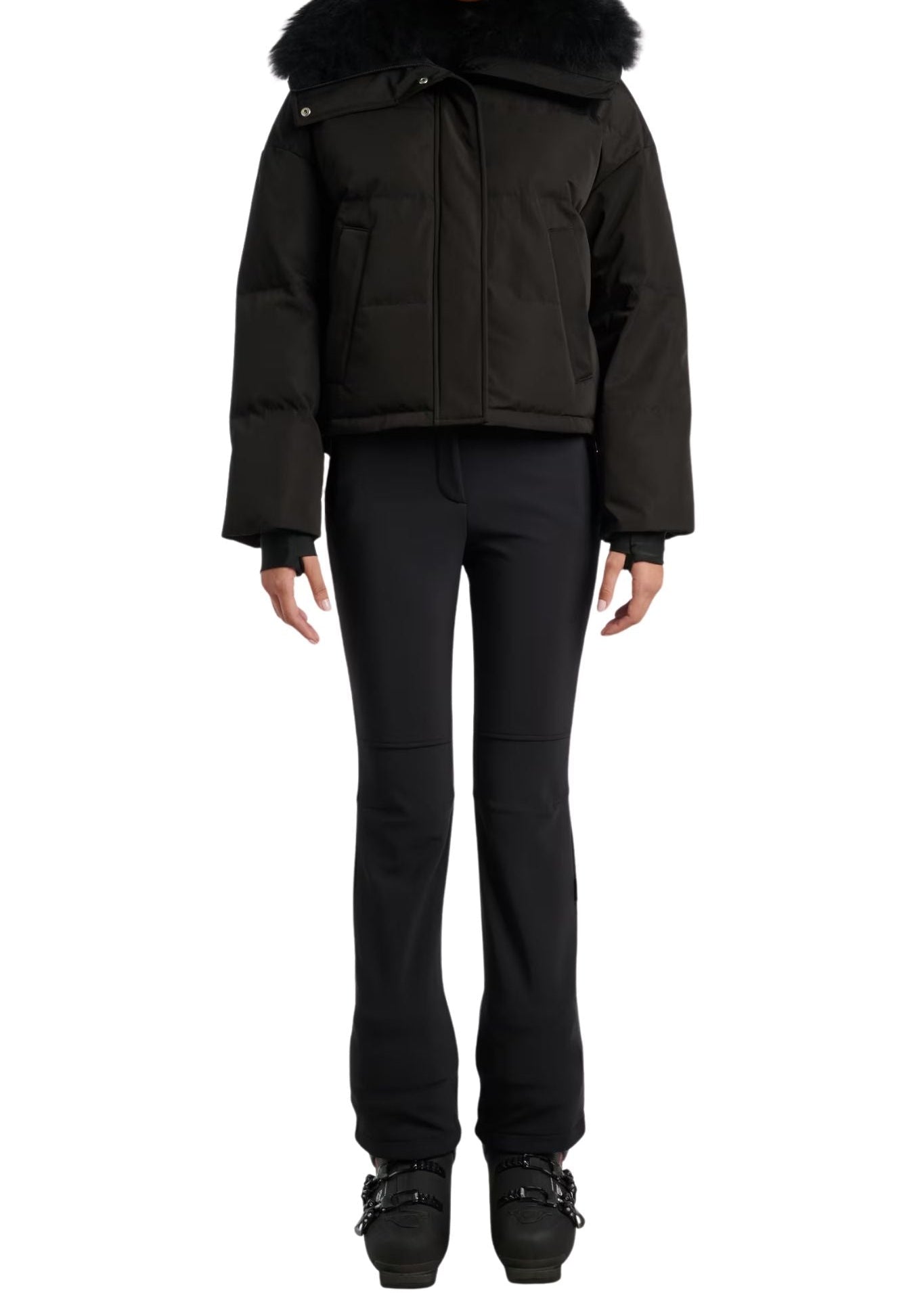 Yves Salomon Doudoune Short Down Jacket with Fox Trim - Vermillion