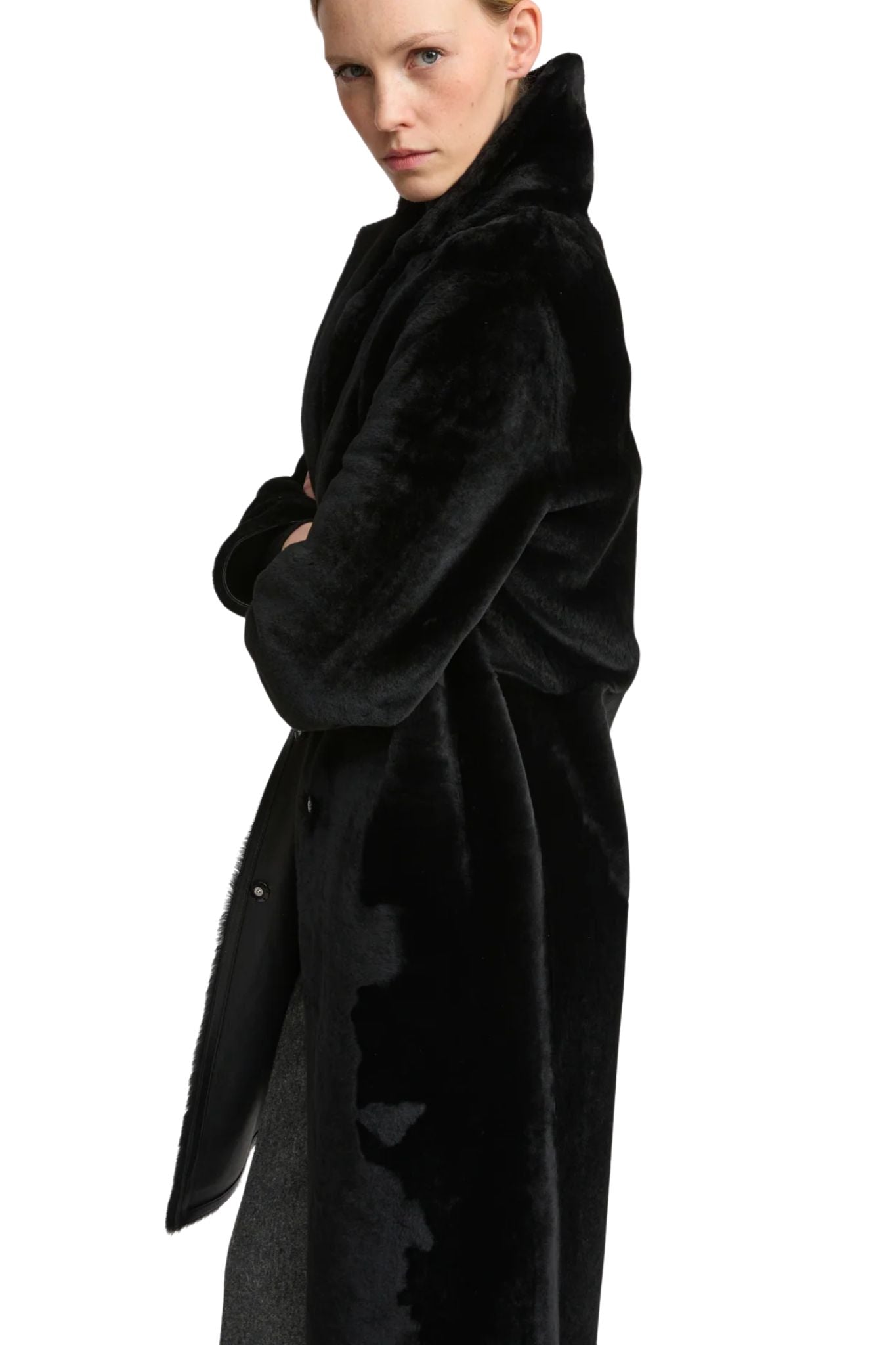 Yves Salomon Manteau 104CM - Vermillion