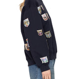 Sea Davis Patchwork Crew Neck Sweatshirt