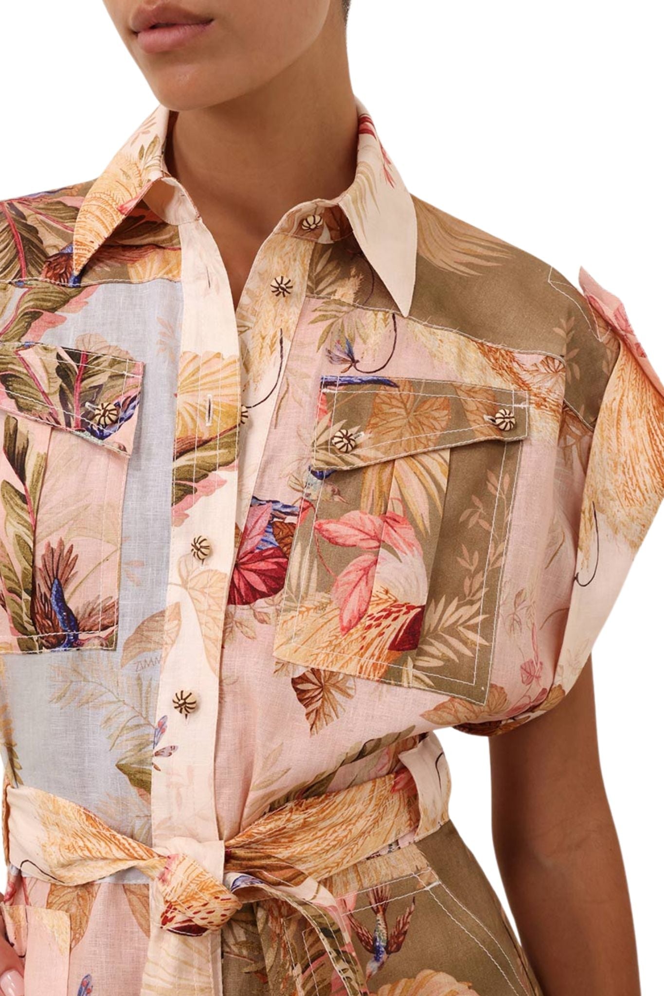 Zimmermann Ascension Cuffed Playsuit - Vermillion