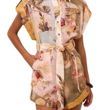 Zimmermann Ascension Cuffed Playsuit - Vermillion