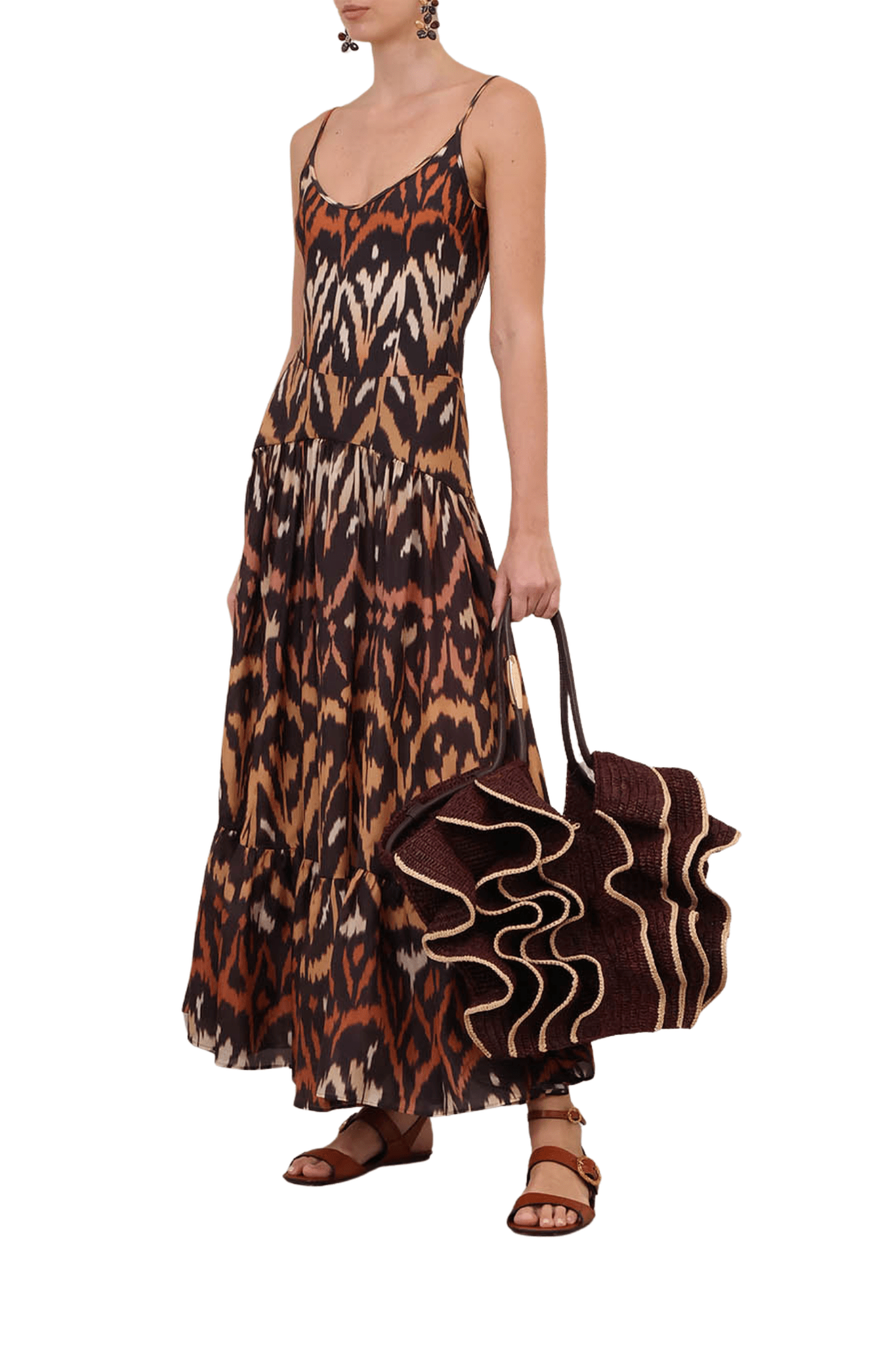 Zimmermann Aster Midi Skirt - Vermillion