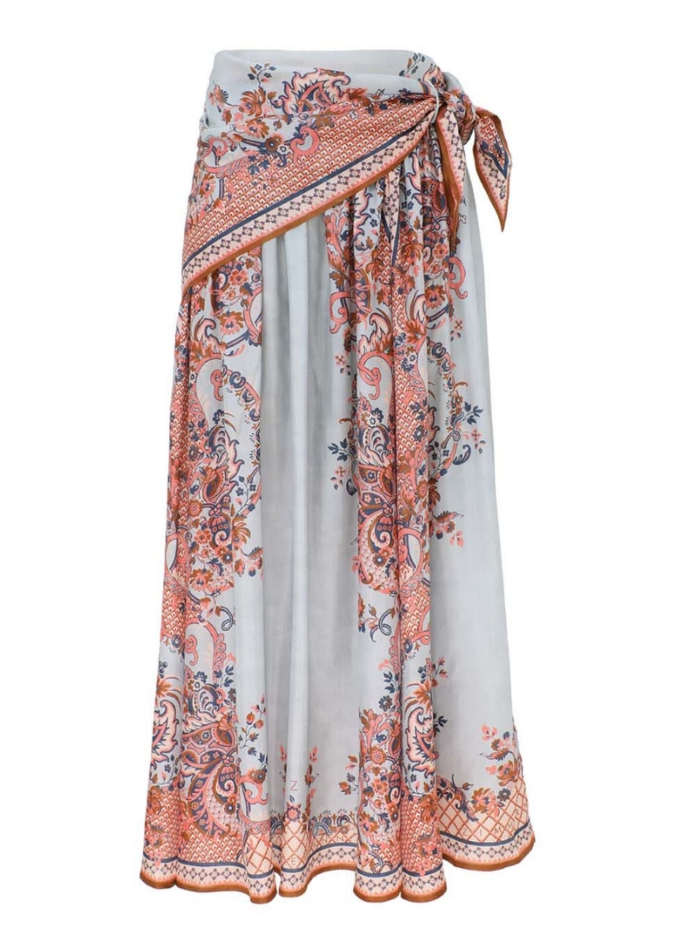 Zimmermann Aster Scarf Midi Skirt - Vermillion