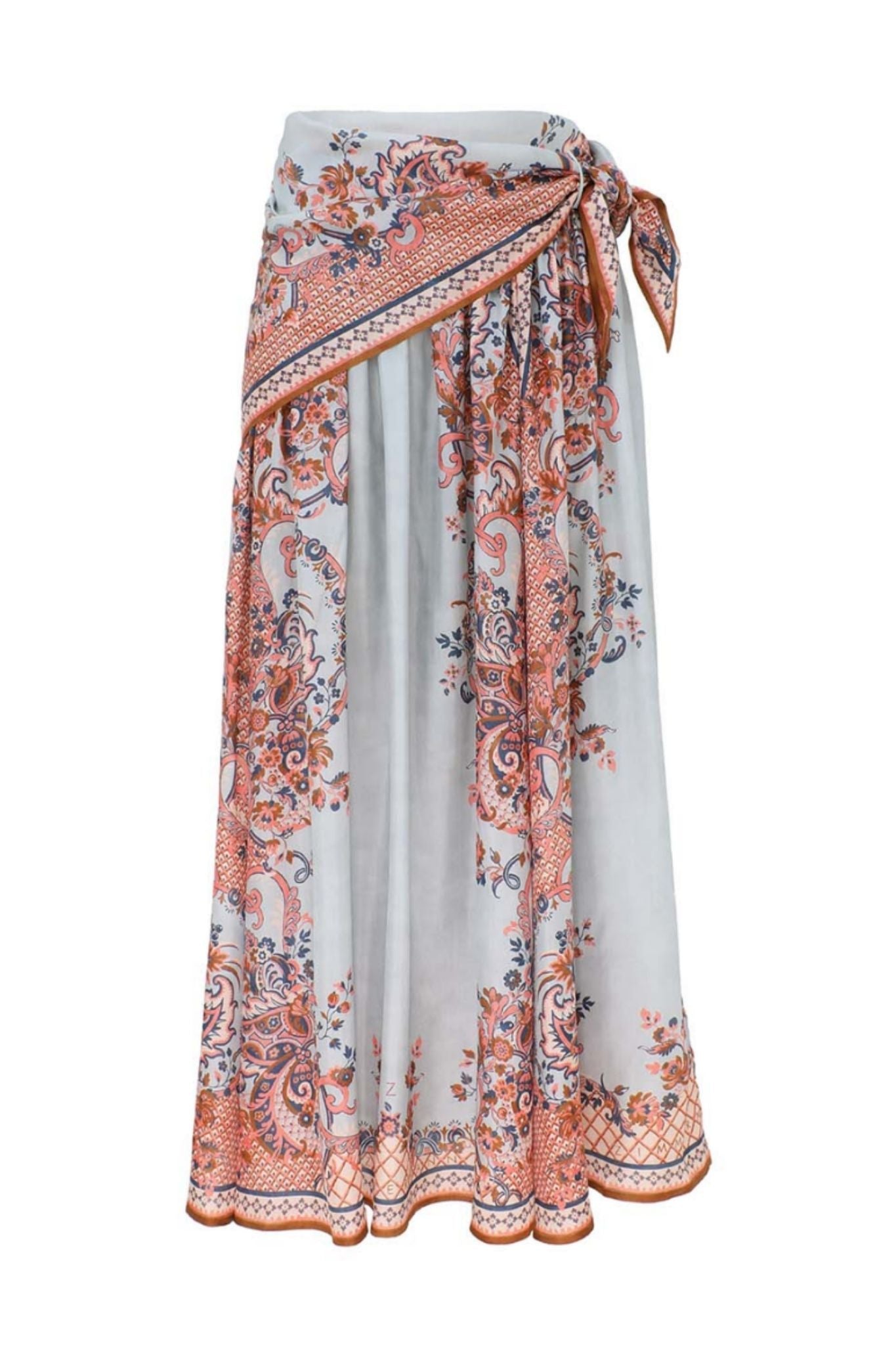 Zimmermann Aster Scarf Midi Skirt - Vermillion