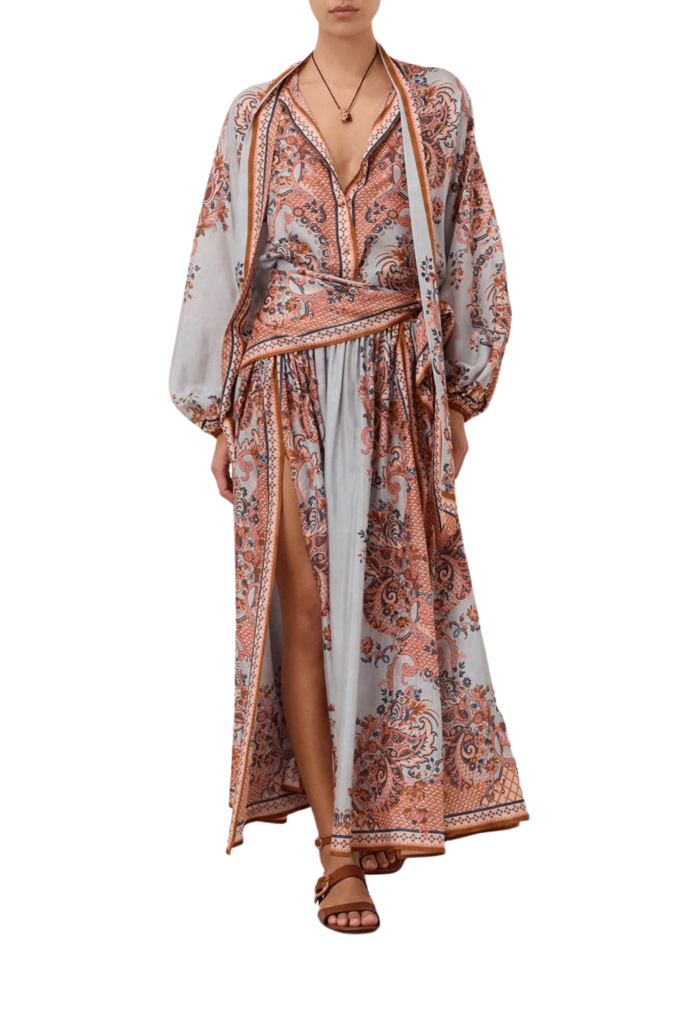 Zimmermann Aster Scarf Midi Skirt - Vermillion