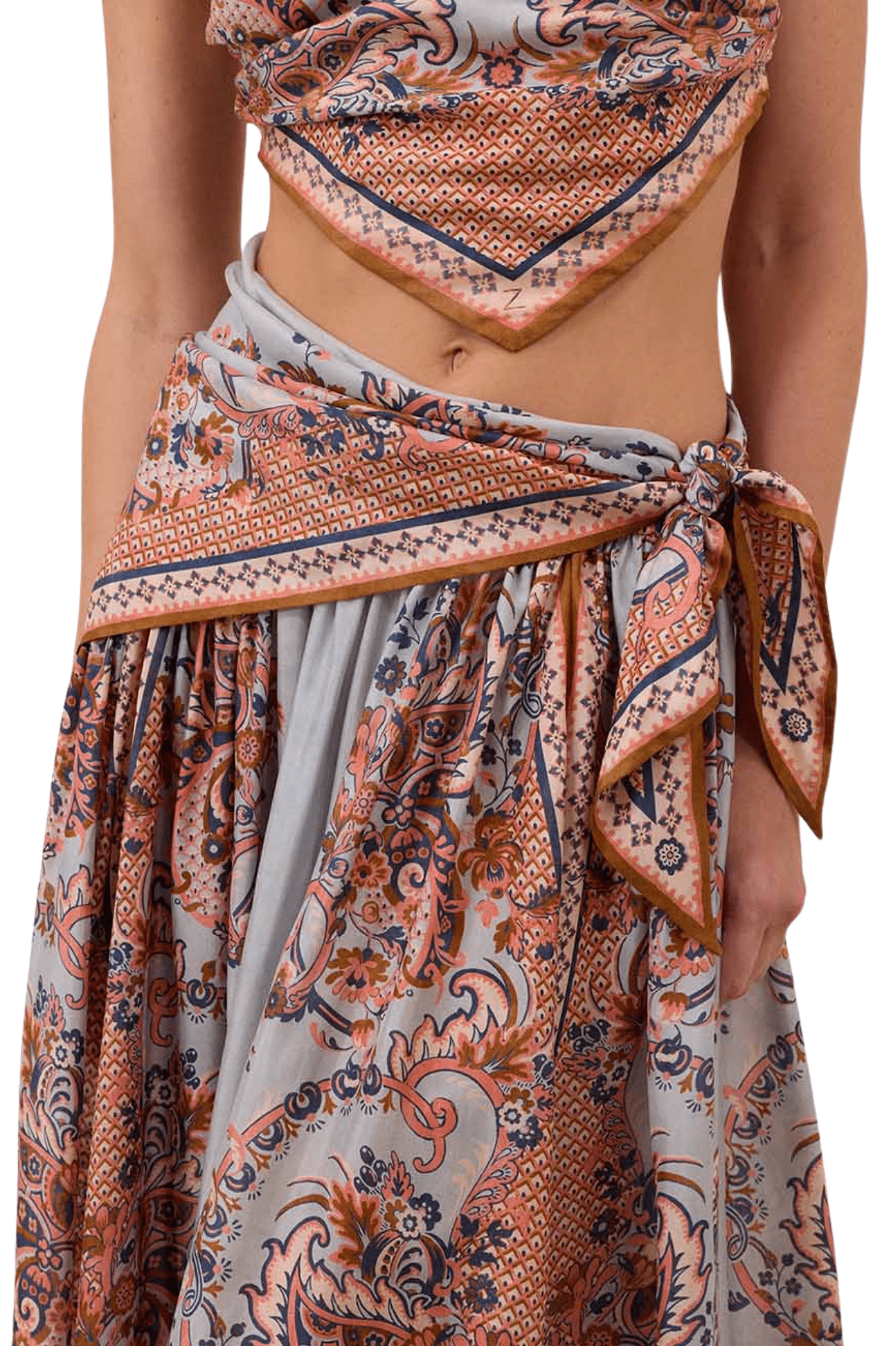 Zimmermann Aster Scarf Midi Skirt - Vermillion