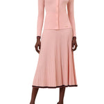 Zimmermann Contrast Rib Midi Skirt - Vermillion