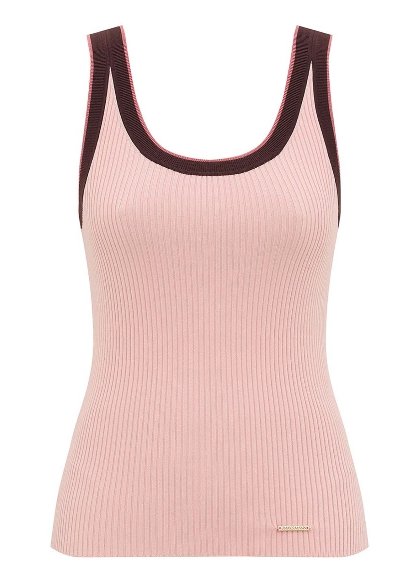 Zimmermann Contrast Rib Scoop Tank - Vermillion