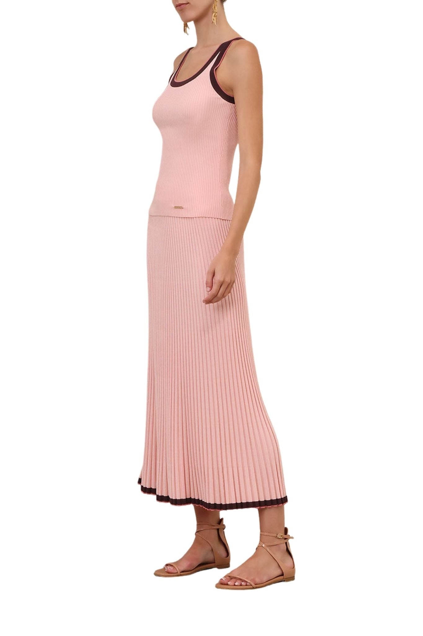 Zimmermann Contrast Rib Scoop Tank - Vermillion