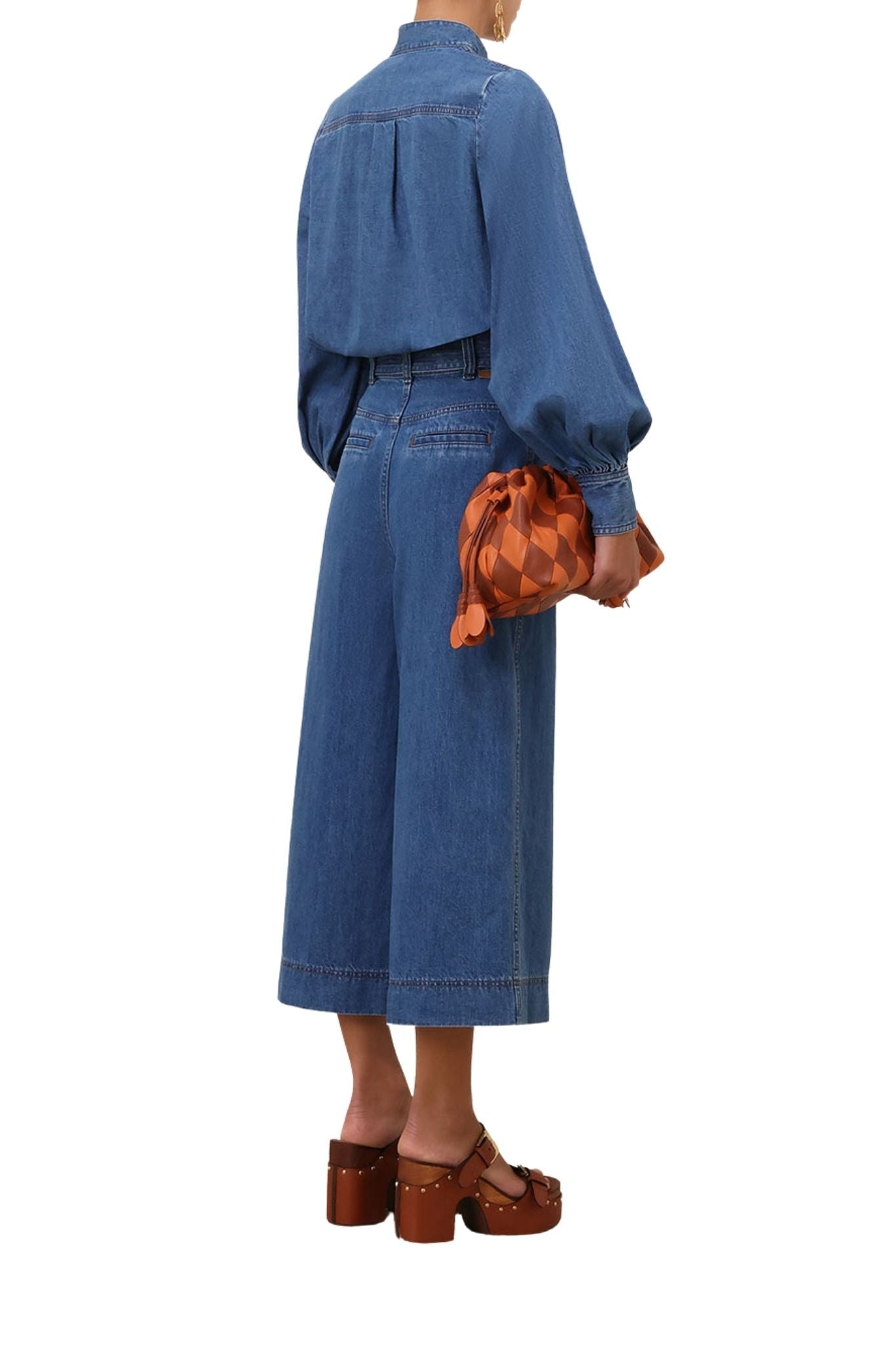 Zimmermann Denim Culotte - Vermillion