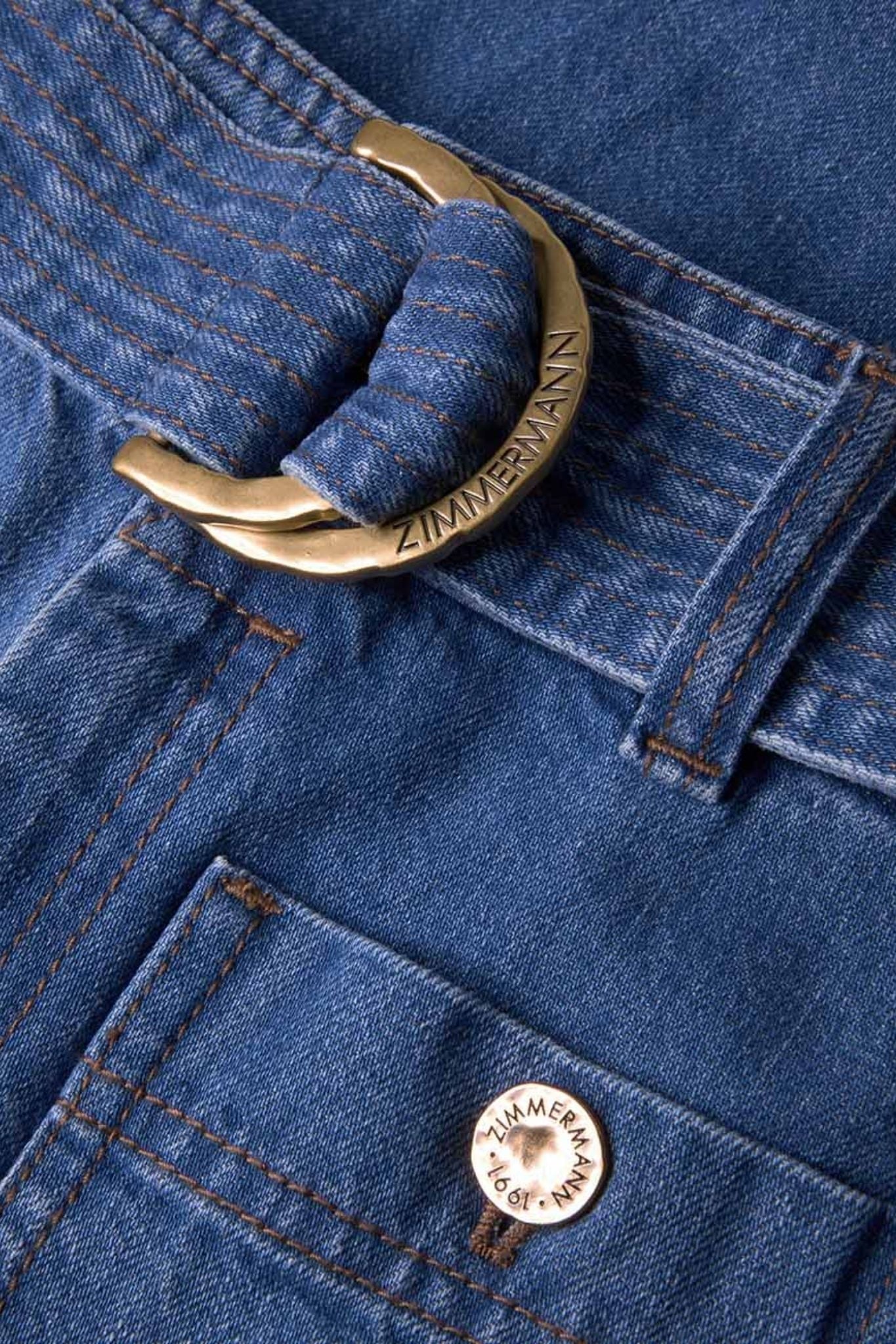 Zimmermann Denim Culotte - Vermillion