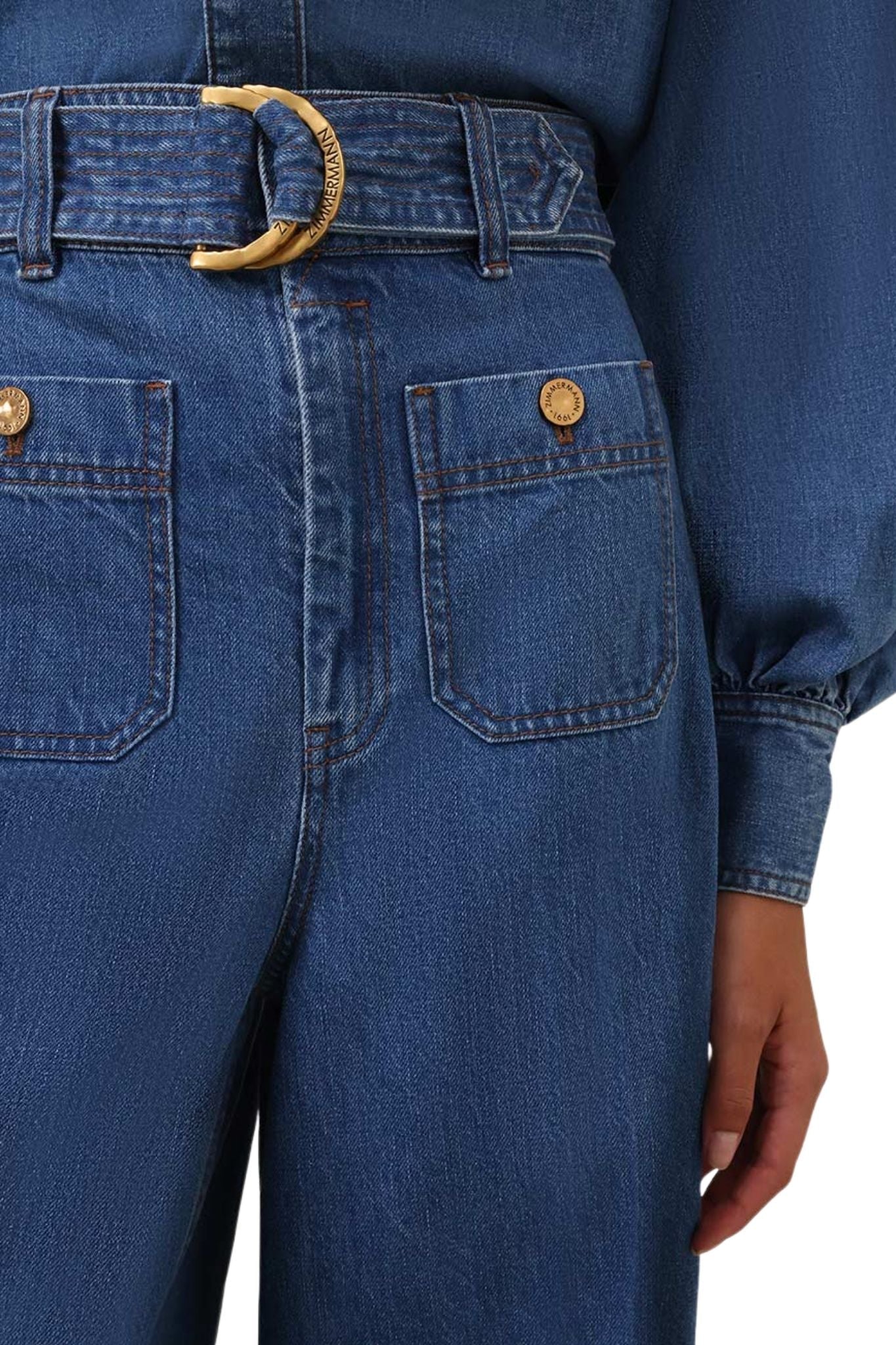 Zimmermann Denim Culotte - Vermillion