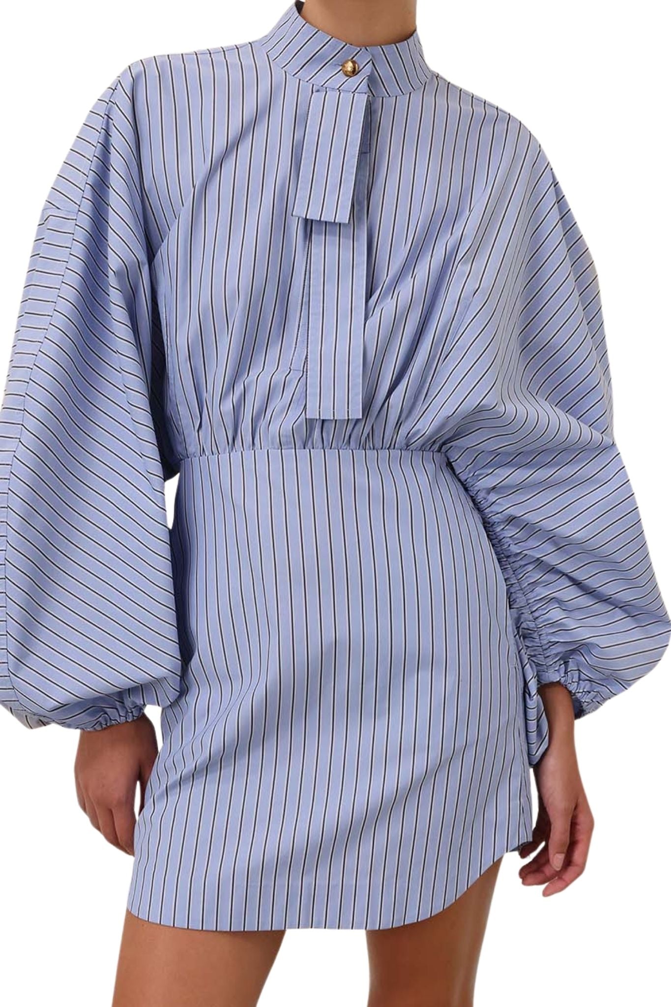 Zimmermann Drawstring Stripe Mini Dress - Vermillion