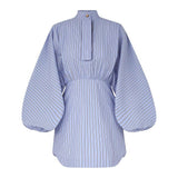 Zimmermann Drawstring Stripe Mini Dress - Vermillion