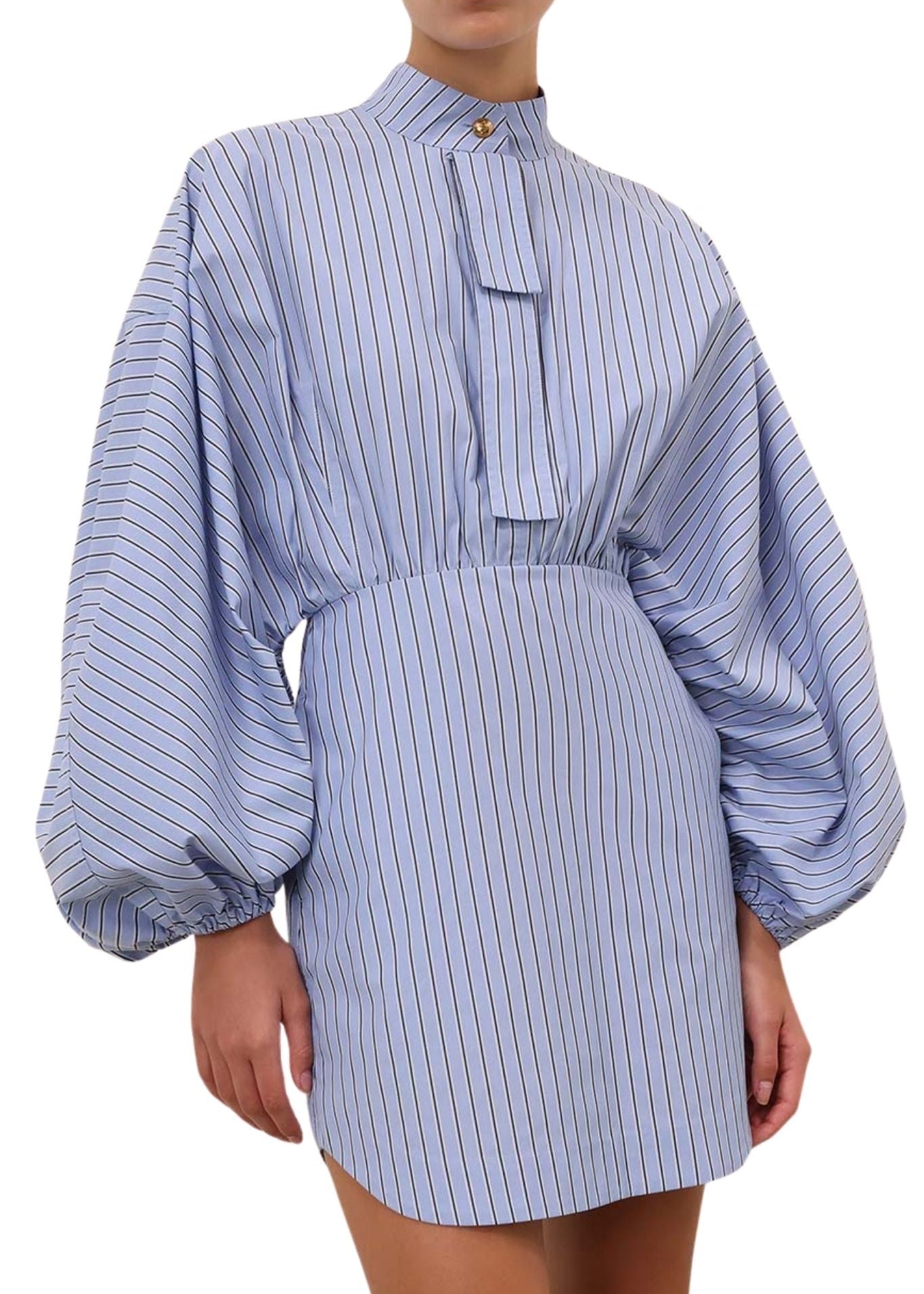 Zimmermann Drawstring Stripe Mini Dress - Vermillion