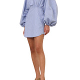 Zimmermann Drawstring Stripe Mini Dress - Vermillion