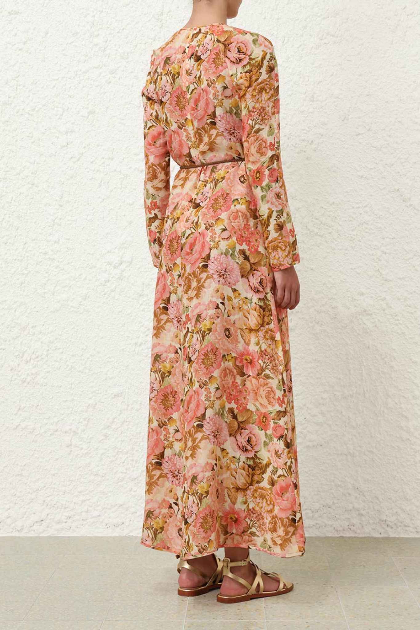 Zimmermann Golden Plunge Maxi Dress - Vermillion