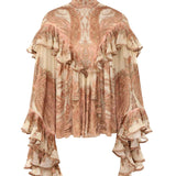 Zimmermann Hypnotic Burnout Blouse - Vermillion