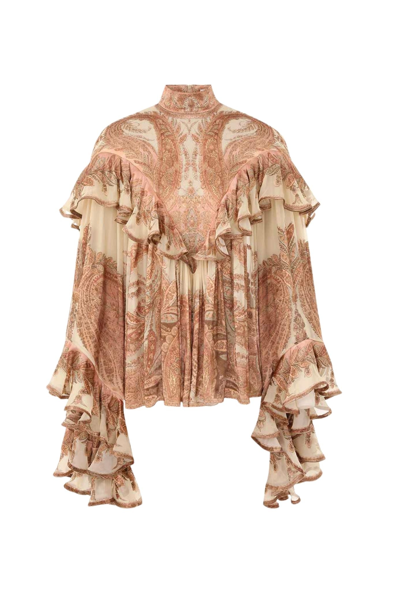 Zimmermann Hypnotic Burnout Blouse - Vermillion