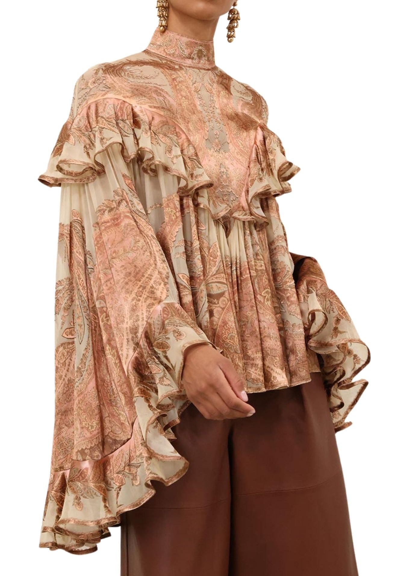 Zimmermann Hypnotic Burnout Blouse - Vermillion