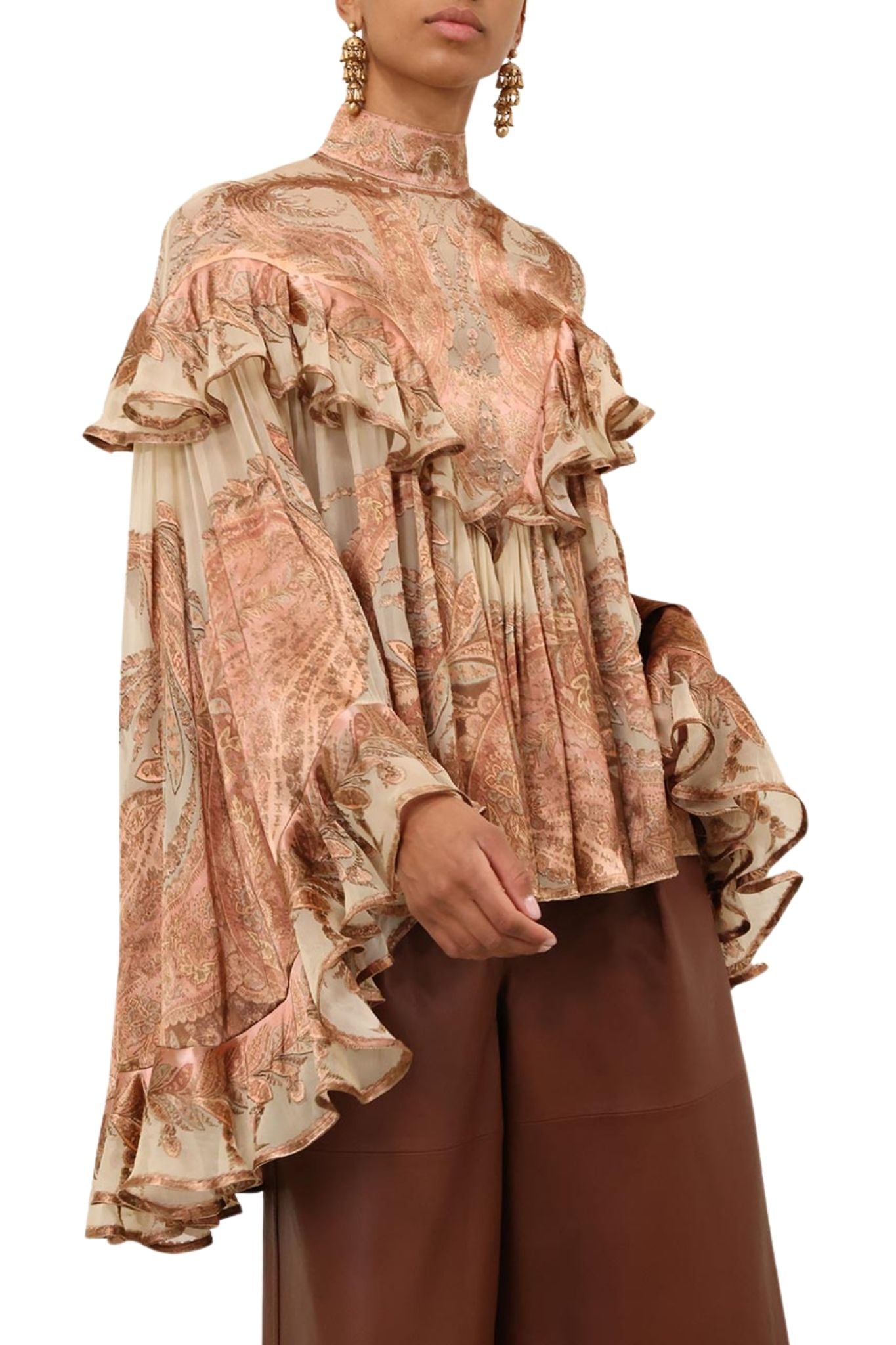 Zimmermann Hypnotic Burnout Blouse - Vermillion