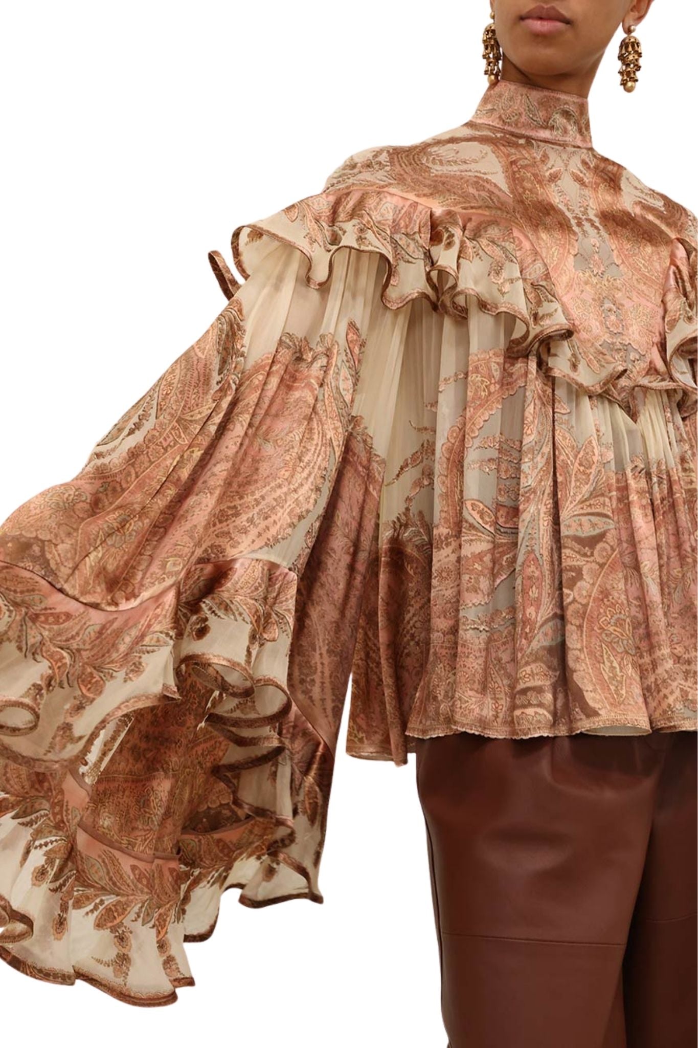 Zimmermann Hypnotic Burnout Blouse - Vermillion