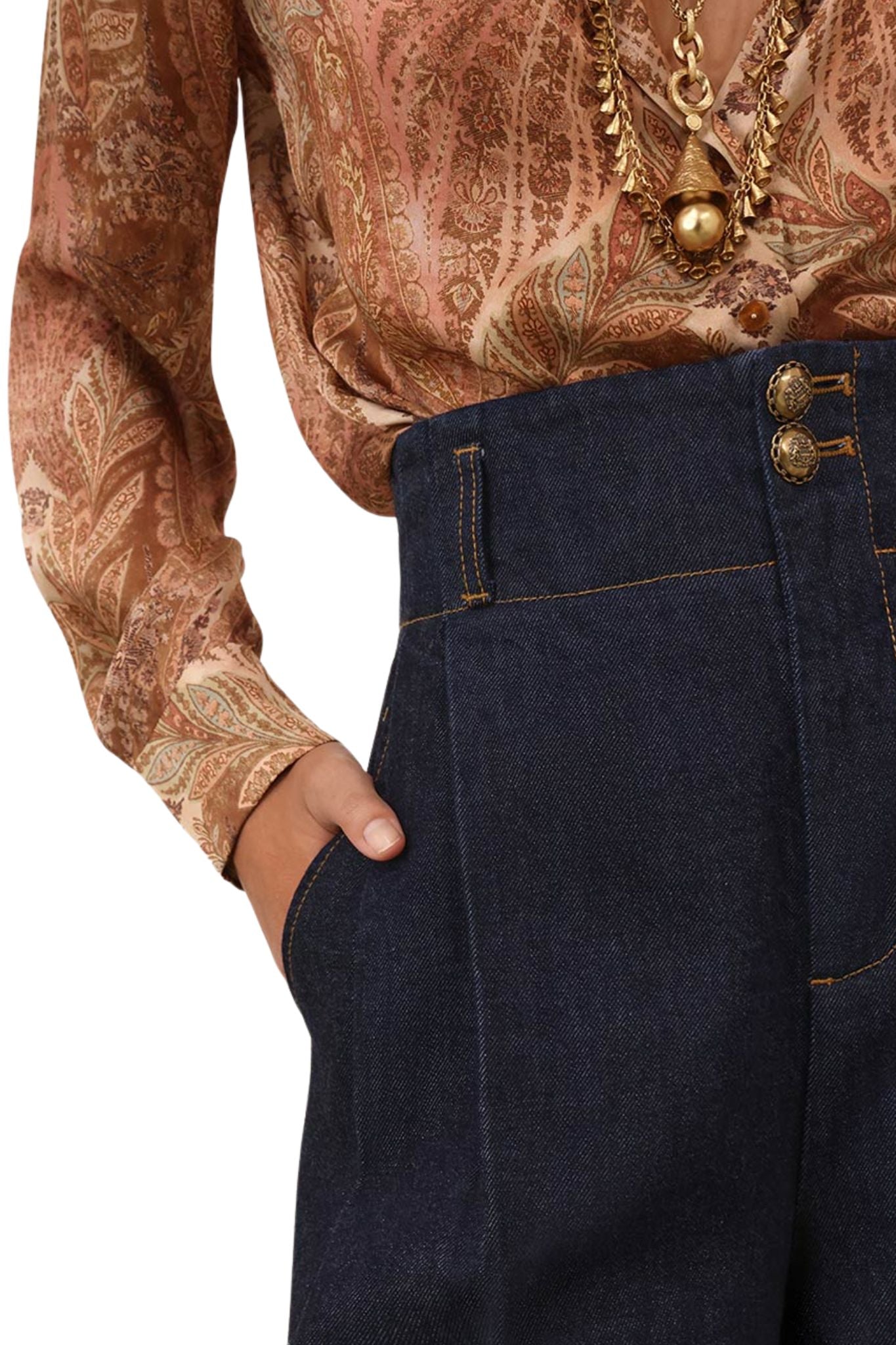 Zimmermann Hypnotic Denim tailored Pant - Vermillion