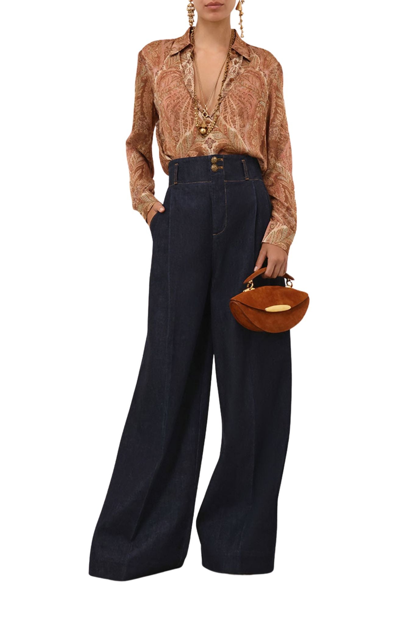 Zimmermann Hypnotic Denim tailored Pant - Vermillion