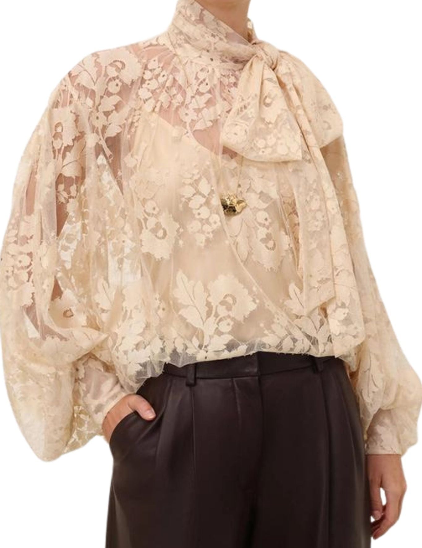 Zimmermann Illustration Lace Blouse - Vermillion