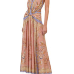 Zimmermann Indra Plunge Halter Maxi Dress - Vermillion